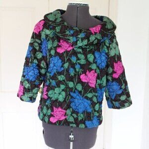 Rhapsody top vintage black floral !!! 1950's classic!!!